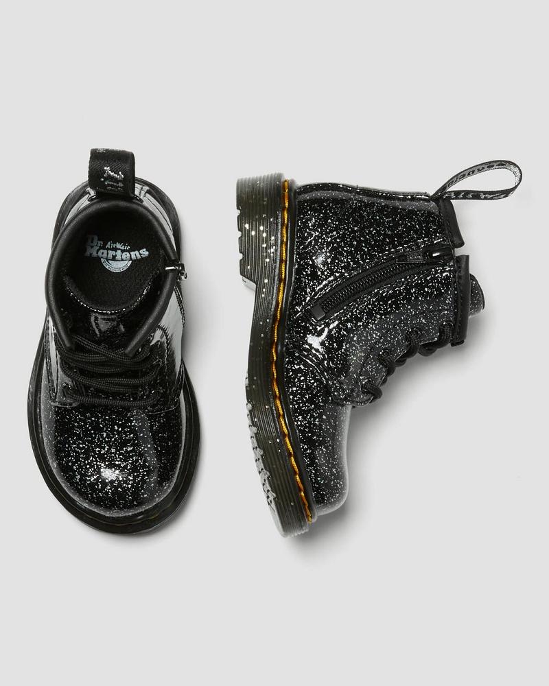 Black Kids' Dr Martens Infant 1460 Glitter Ankle Casual Boots | CA 657YXF